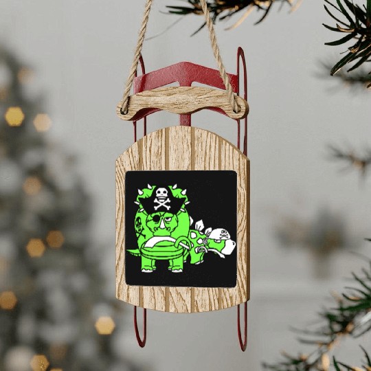 Triceratops Stegosaurus 2 Dinosaur Pirates Dinos Sled Ornaments
