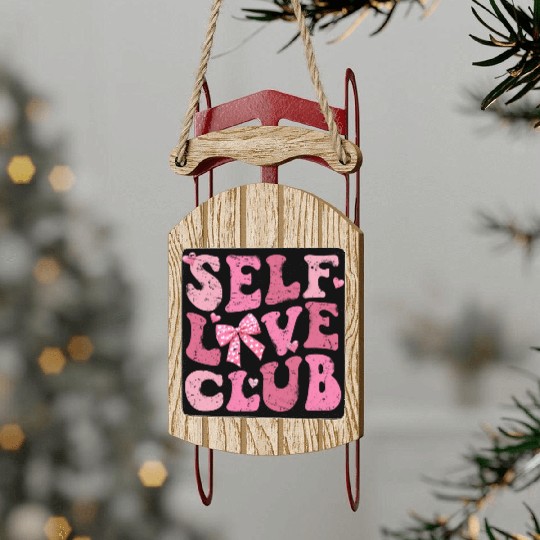 Self Love Club, Valentine Retro Sled Ornaments