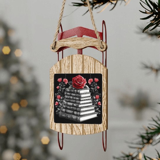 Black Gnomes Valentines Day Sled Ornaments