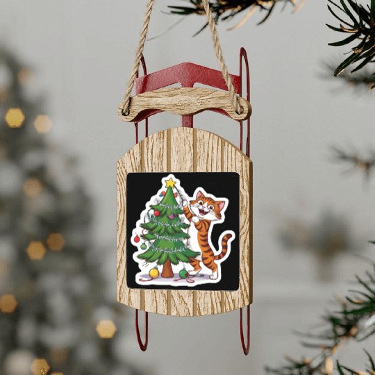 Climbing the Christmas Spirit Sled Ornaments