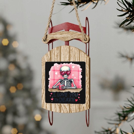 Valentines Retro, Valentine Day Sled Ornaments