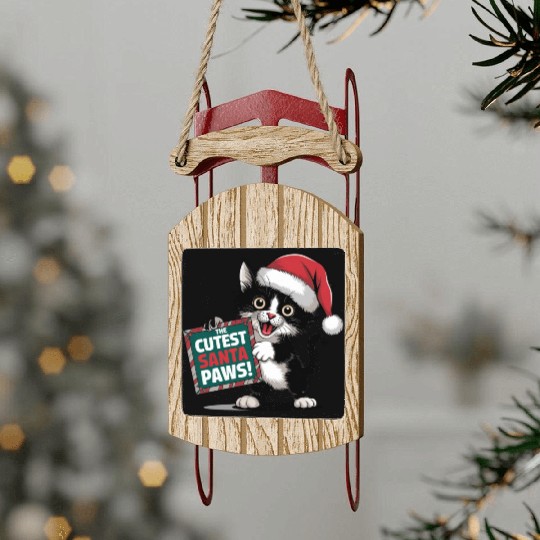 Cutest Santa Paws Sled Ornaments