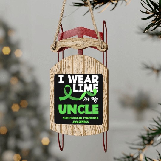 Non-Hodgkin Lymphoma Awareness Wear Lime Uncle Sled Ornaments