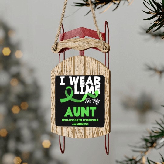 Non-Hodgkin Lymphoma Awareness Wear Lime Aunt Sled Ornaments