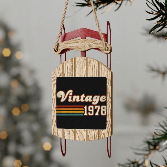 47th Birthday Gift - Vintage 1978 Sled Ornaments