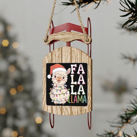 Fa La La Llama Sled Ornaments