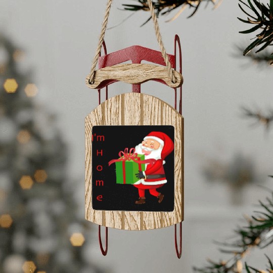 Santa's Joyful Return Sled Ornaments