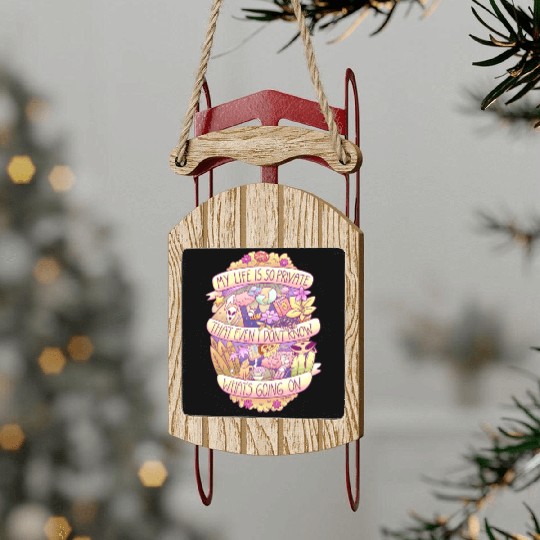 My life is so private Sled Ornaments