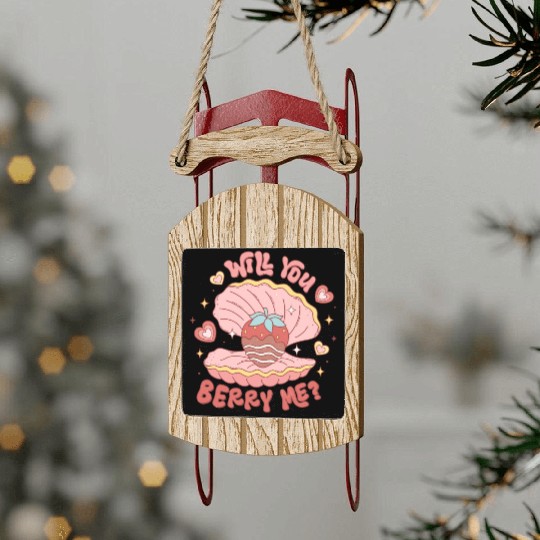 Happy Valentines Day, Trendy Valentine Sled Ornaments