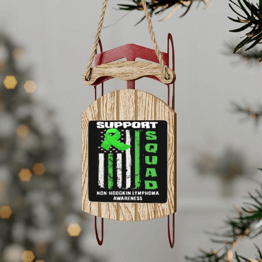 Non-Hodgkin Lymphoma Awareness Support Squad Sled Ornaments