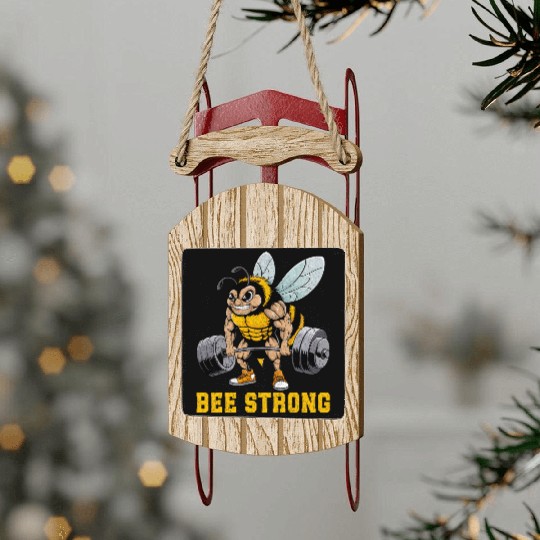 Bee Strong Gym Fitness Bodybuilding Sled Ornaments