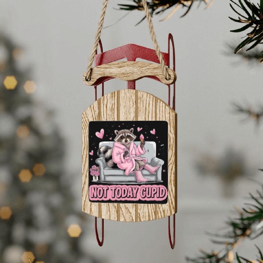 Valentines Day, Retro Valentine, Coquete Valentine Sled Ornaments