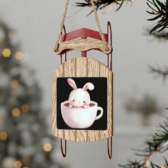 Bunny Valentines, Valentines Day, Retro Valentine Sled Ornaments
