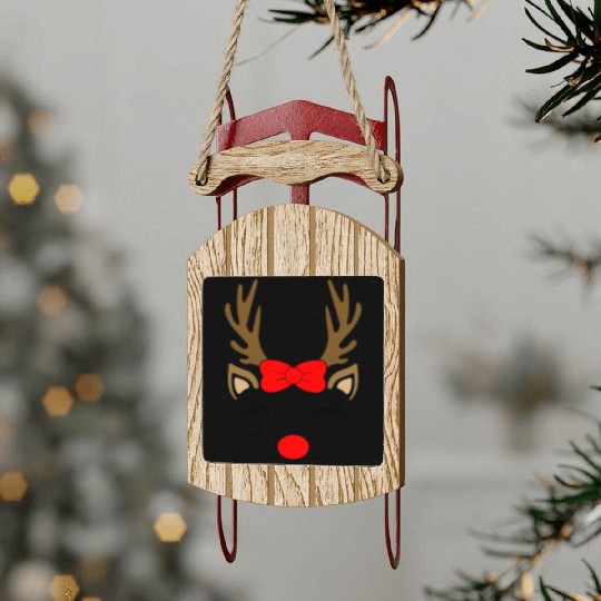 Reindeer girl, Christmas Sled Ornaments