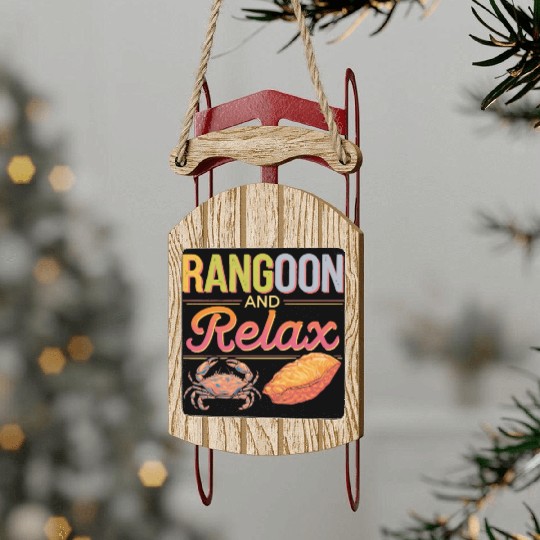 Crab Rangoon Lover American Chinese Sea Food Sled Ornaments