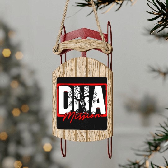 Genealogy Genealogist DNA On A Mission Sled Ornaments