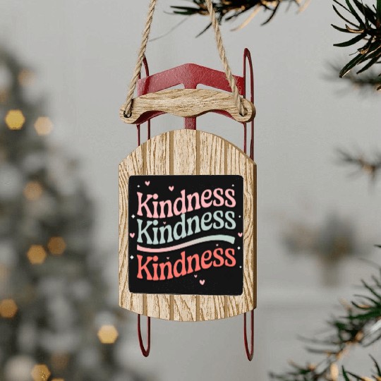 Kindness in Pastels - Spread the Love Sled Ornaments