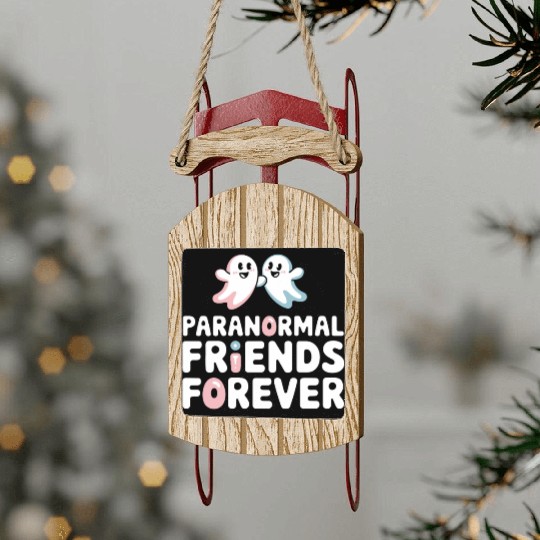 Paranormal Comedy Funny Ghost Humor Lighthearted Sled Ornaments