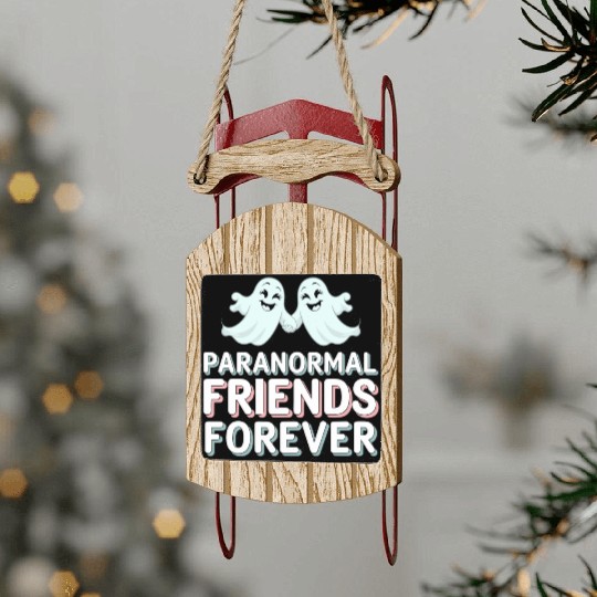 Paranormal Comedy Funny Ghost Humor Lighthearted Sled Ornaments