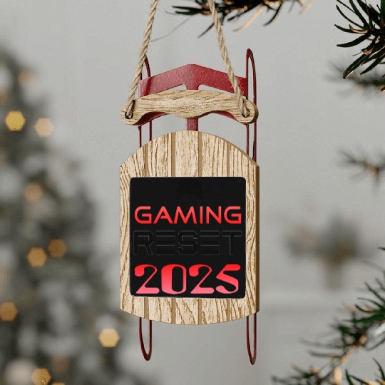 Gaming Reset 2025 (Red and Dark) Sled Ornaments
