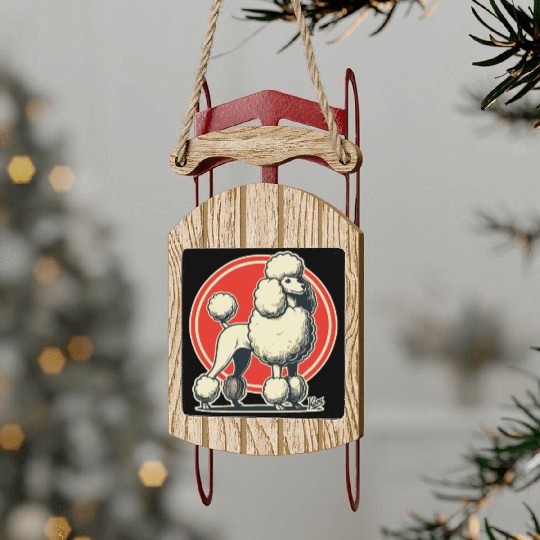 Majestic Poodle Sled Ornaments