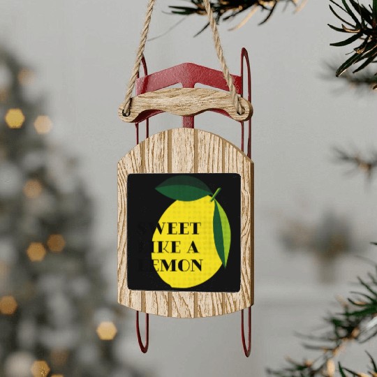 Sweet like a lemon Fruit Citrus Yellow Summer Sled Ornaments