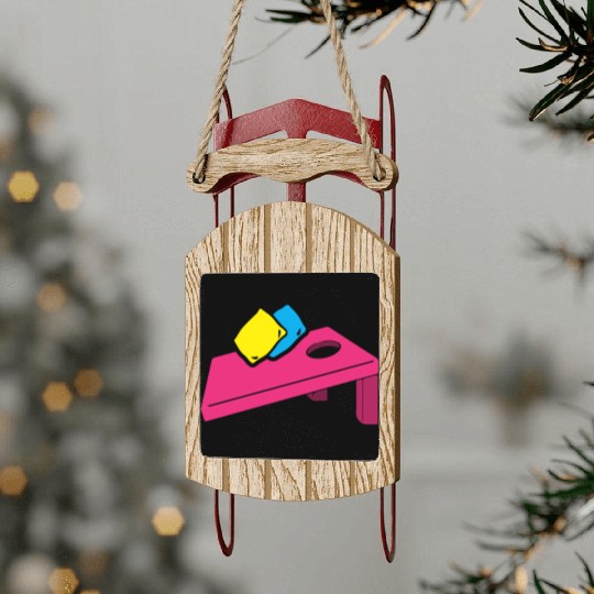 Step Back I'm A Cornhole Champion Sled Ornaments