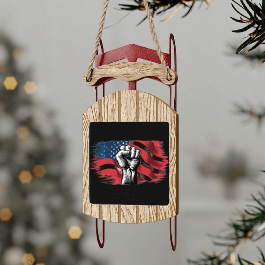 Martin Luther King Day Fight for the poeple Sled Ornaments