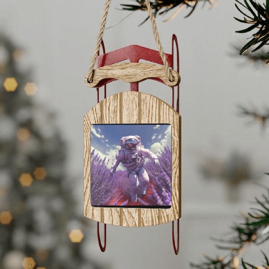 post nuclear lavender farmer Sled Ornaments