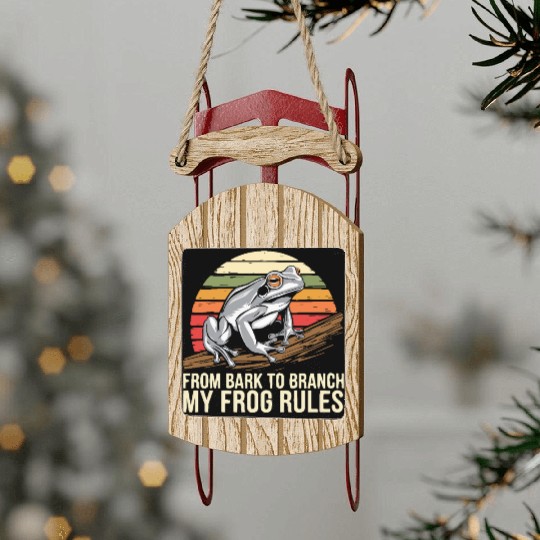 Gray Tree Frog Lover Animal Amphibian Froggy Toad Sled Ornaments