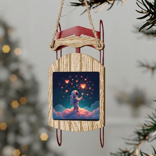 Astronauts are full of love Sled Ornaments