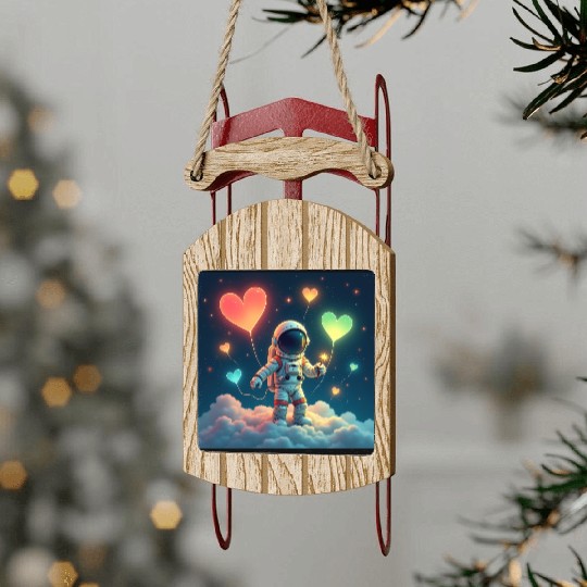 Astronauts are full of love Sled Ornaments