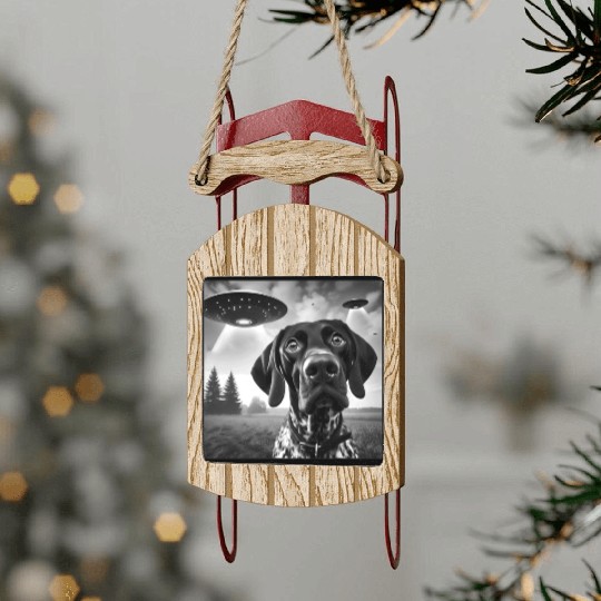 German Shorthaired Pointer Funny Sci-fi Graphic Se Sled Ornaments