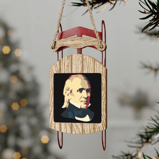 President James K Polk Sled Ornaments