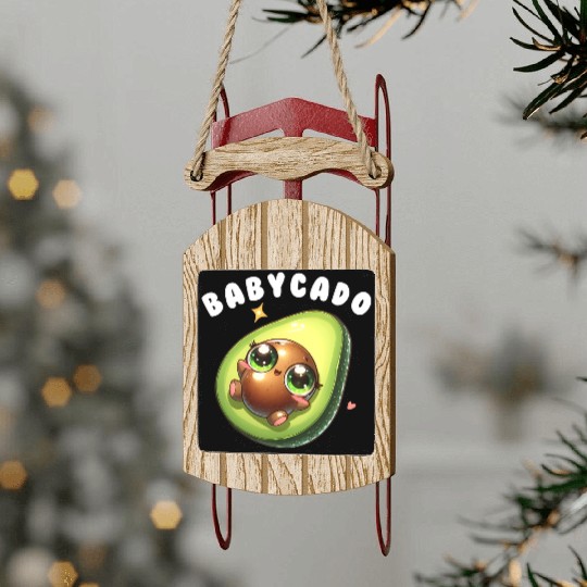 Baby Avocado cute Kawaii babyparty Gift Pregnancy Sled Ornaments