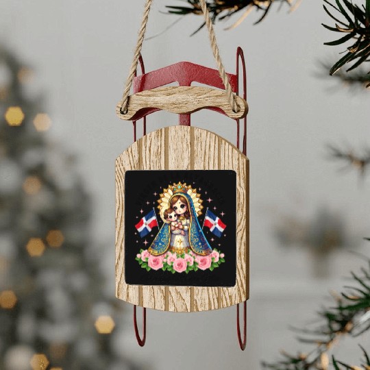 Our Lady of Altagracia Dominican Republic Catholic Sled Ornaments