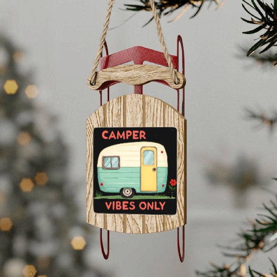 Camper Vibes Only: Nature Camping Sled Ornaments
