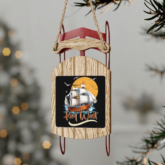 KEY-WEST FLORIDA Sunshine-State Florida Keys Sled Ornaments