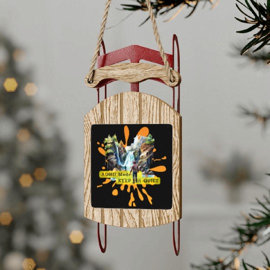 NEURODIVERGENT adhd noise Sled Ornaments