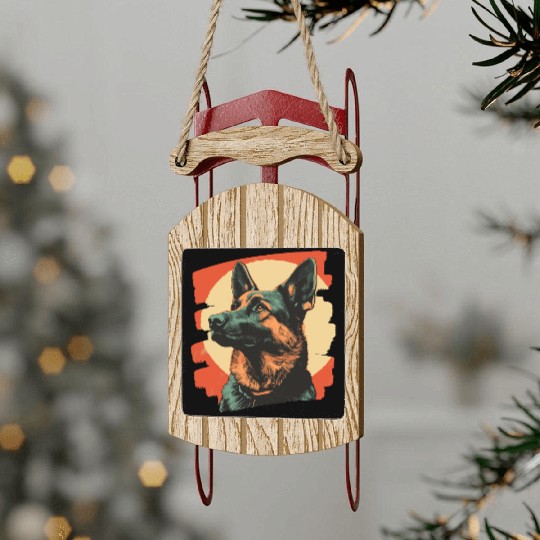 German Shepherd Sled Ornaments