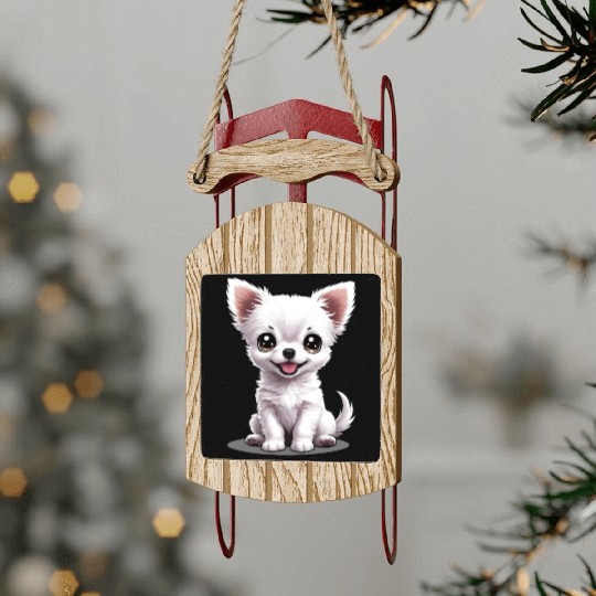 Baby Chihuahua (Puchi) Sled Ornaments