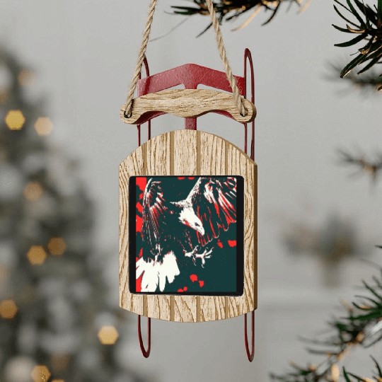 Eagle Landing Sled Ornaments