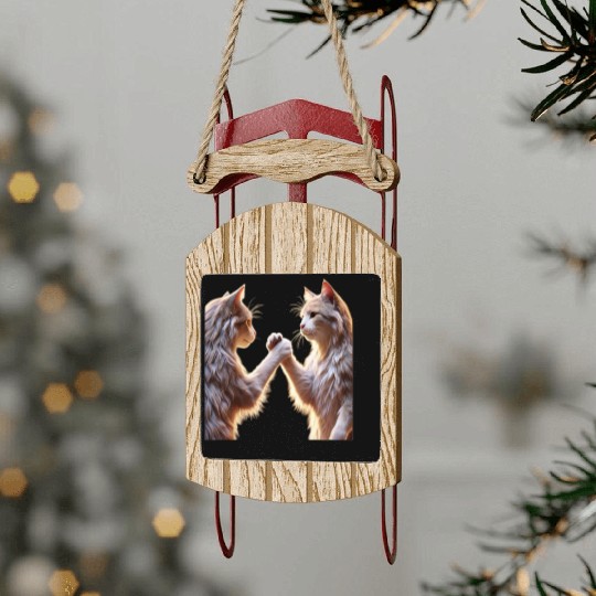 Classic cat Sled Ornaments