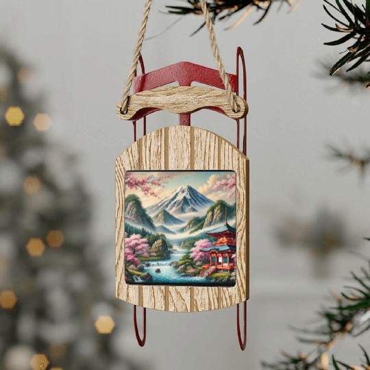 Serene Mount Fuji Landscape Art Print - Japanese C Sled Ornaments