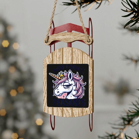 Cute Pony – Cute and cheerful pony art funny Pony Sled Ornaments