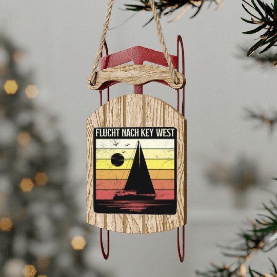 Florida ESCAPE TO KEY-WEST Sailing Florida Sled Ornaments