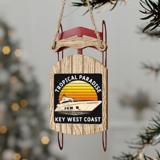 Florida TROPICAL PARADISE KEY-WEST COAST Sled Ornaments