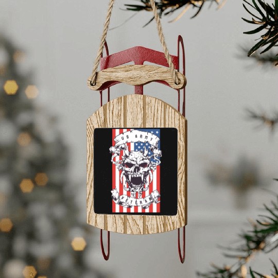 US Army Veteran Skull Sled Ornaments