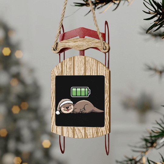 Sea Otter Sleeping Recharging Night Bedtime Sled Ornaments