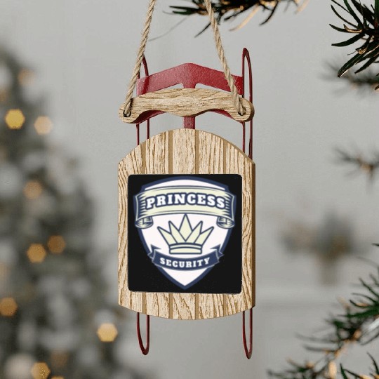 princess security birthday Sled Ornaments